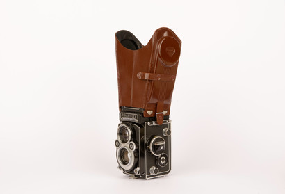 Twin-lens reflex with hood