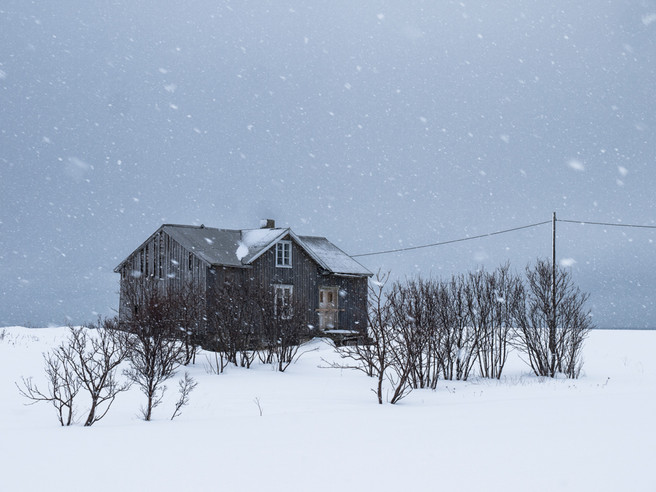 David Ward - Kvalnes farm in snowstorm