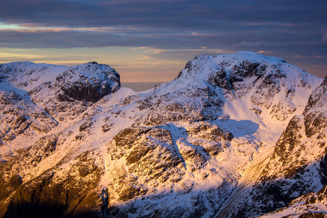 The Scafells - winter dawn