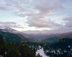 The view from the Passo dal Fuorn, looking down the Val Mustair