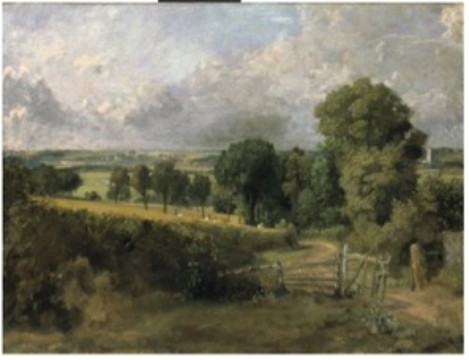 Image 5. Caption: Fen Lane, East Bergholt, c1817. John Constable. The artist’s nostalgia – the view is of the lane Constable walked along to get to school at Dedham as a boy. The church tower is not in reality visible from this exact viewpoint. 