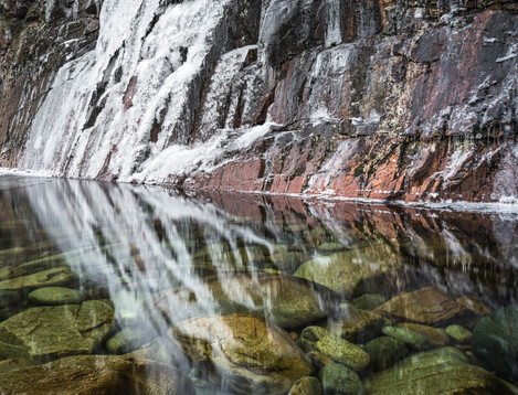 Ice Water to Rock Boulders - On Landscape