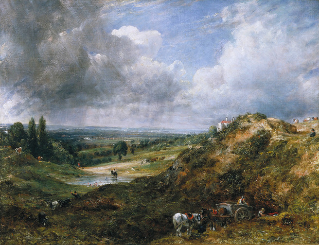 Constable - Hampstead Heath: Branch Hill Pond by John Constable, oil on canvas, 1828