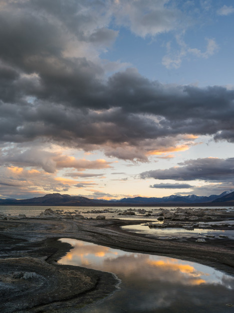 Sunset Reflections, Black Point, Mono Lake, California