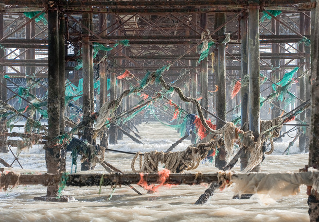 Under the pier: I was attracted initially by the light and the colours, but quickly realised this was also about pollution.