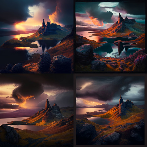 Timparkin Old Man Of Storr Skye Photorealistic Storm Sunset 6573f4df 766e 48fb 9fba 2c37cbbdb7ac