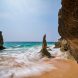 Aus Dem Dhofar Gebirge Hinunter An Den Fazayat Beach, Oman.