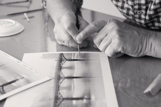 Michael Kenna Retouches Pont Des Arts, Study 1, Paris, France. 1987 In Bosham Gallery In 2019 © Henry Wells 4 Of 4